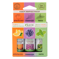 ОЛЕОС Набор масел ароматических Апельсин слад, лаванда наст, мята переч 10мл №3