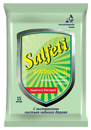 САЛФЕТКИ влаж SALFETI N15 Antibacterial (чайное дерево)