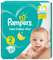PAMPERS NEW BABY-DRY ПОДГУЗНИКИ РАЗМЕР 2 N27