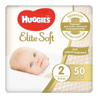 HUGGIES ELITE SOFT ПОДГУЗНИКИ ДЕТСКИЕ РАЗМЕР 2 4-6КГ N50