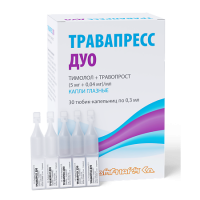 ТРАВАПРЕСС ДУО капли глазные 0,05+0,4мг/мл тюб кап 0,3мл №30