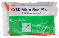 ШПРИЦ BECTON Micro-Fine Plus инсул U100 0,5мл (0,33x12,7мм/29G) N10
