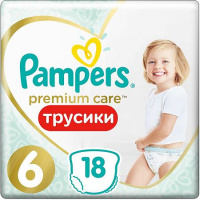 ПАМПЕРС ПРЕМИУМ КЕЙР ПАНТС (трусики) 6 Экстра Лэдж (15кг+) №18