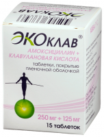 ЭКОКЛАВ таб 250+125мг N15