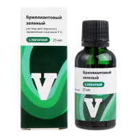 Бриллиантовый зеленый Реневал р-р наруж.спирт. 1% 25мл N1 (с лопаткой)