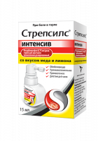 Стрепсилс Интенсив спрей д/мест прим дозир (мед/лимон) 8,75 мг/доза фл 15 мл х1