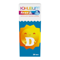 ЮНИВИТ АКВА Д3 капли д/внут прим 15000 МЕ/мл фл/кап 20 мл №1