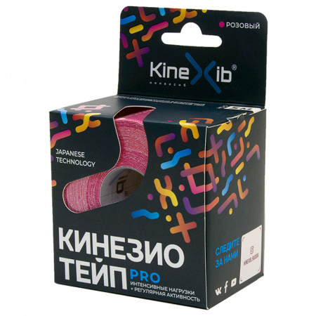 БИНТ эласт КИНЕЗИО-ТЕЙП KINEXIB PRO 5смх5м розовый