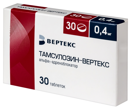 ТАМСУЛОЗИН-ВЕРТЕКС таб 0.4мг N30