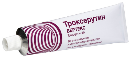 Троксерутин ВЕРТЕКС гель д/нар. прим. 2% туба 50г