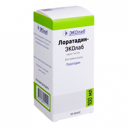 ЛОРАТАДИН-ЭКОЛАБ сироп 5мг/5мл 100мл
