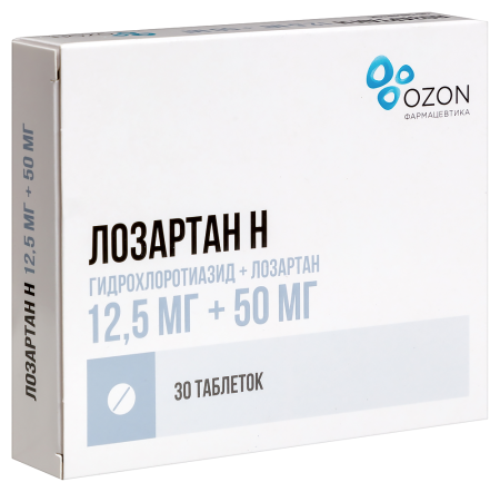 ЛОЗАРТАН-Н таб 50+12,5мг №30  ОЗОН