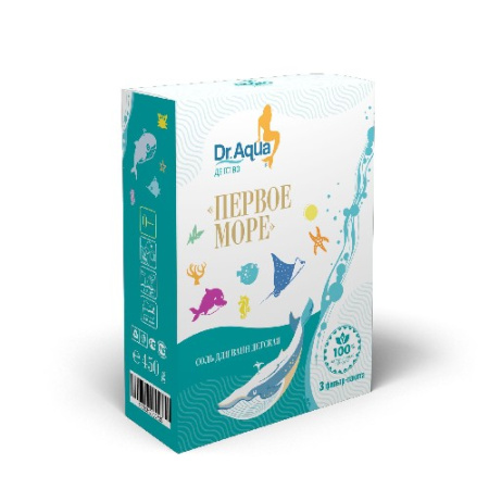 СОЛЬ д/ванн ДОКТОР АКВА Детская Природная (Первое море) 150г ф/п №3 (450г)