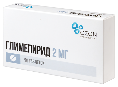 ГЛИМЕПИРИД 2 МГ N90 ТАБЛ/БЛИСТЕР/ОЗОН