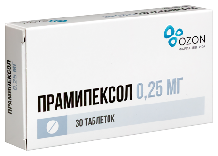 ПРАМИПЕКСОЛ таб 0,25мг №30  Озон