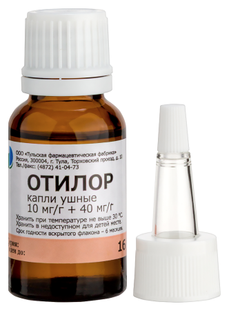 ОТИЛОР капли ушн. 10мг/г+40мг/г 16г N1