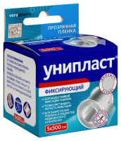 ПЛАСТЫРЬ УНИПЛАСТ катушка 5х500см (пленоч/прозр)