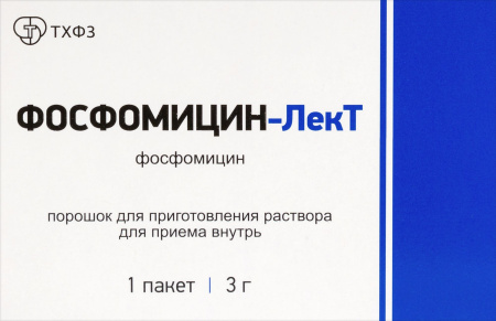 Фосфомицин-ЛекТ пор д/приг р-ра д/внут прим 3 г пак 8 г х1