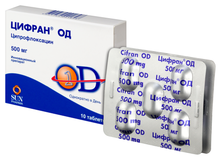 ЦИФРАН ОД таб 500мг N10