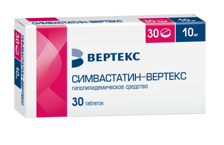 Симвастатин-Вертекс таб. п.п.о. 10мг N30