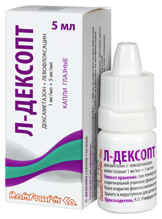 Л-ДЕКСОПТ капли глаз 1мг/мл+5мг/мл 5мл