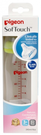 ПИДЖЕН Бутылочка Перистальтик Плюс (стеклянная 3+) 240мл