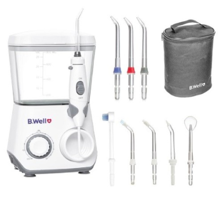 ИРРИГАТОР д/рта B.WELL WI-933 с принадлежностями с аккумулятором 8 насадок