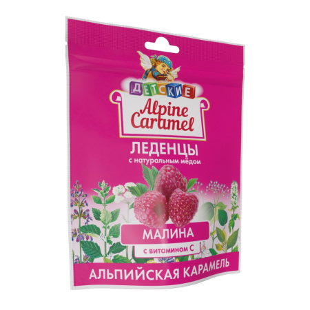 Alpine caramel альпийская карамель леденцы детские натур мед-вит C вкус малины 75г