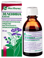 ЗЕЛЕНИНА КАПЛИ 25мл  Московская ФФ