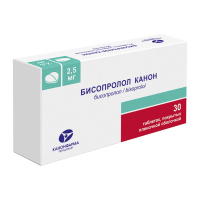 БИСОПРОЛОЛ КАНОН 2,5 МГ N30 ТАБЛ П/ПЛЕН/ОБОЛОЧ