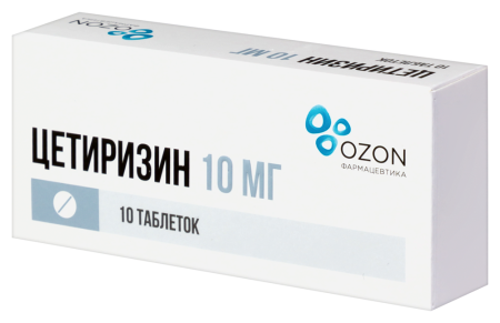 ЦЕТИРИЗИН таб 10мг N10 ОЗОН