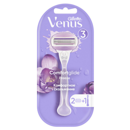 ЖИЛЛЕТТ Станок VENUS Comfortglide Breeze (женский) + 2 кассеты