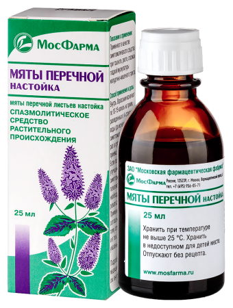 МЯТА ПЕРЕЧНАЯ настойка 25мл  Московская ФФ