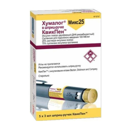 ХУМАЛОГ МИКС сусп 25 100МЕ/мл 3мл N5