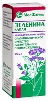 ЗЕЛЕНИНА КАПЛИ 25мл  Московская ФФ