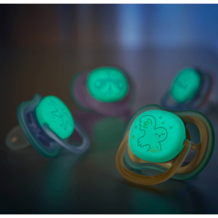 АВЕНТ AVENT SCF376/18 Соска-пустышка силиконовая ultra air night 0-6мес N2