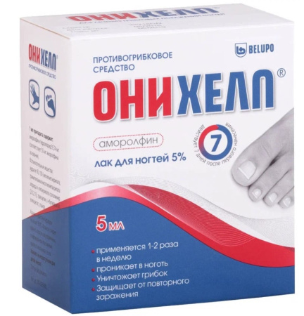 Онихелп лак д/ногтей 5% 5мл N1