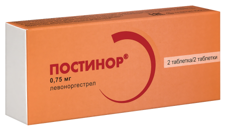 Постинор табл 0,75 мг х2 ^