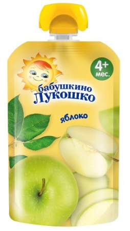 БАБУШКИНО ЛУКОШКО ПЮРЕ Яблоко 90г (дой-пак)