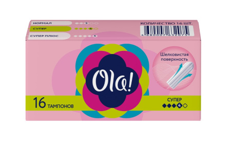 ОЛА тампоны SUPER Шелковистая поверхность №16