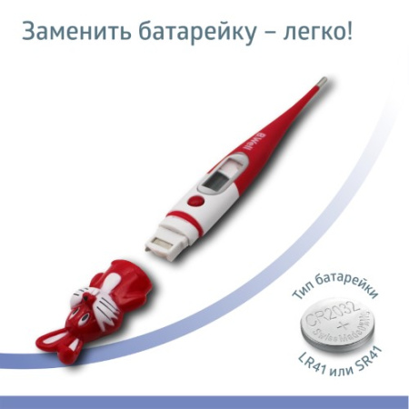 ТЕРМОМЕТР электр B.WELL WT-06 кролик гибк након