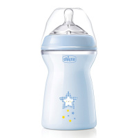 ЧИККО Бутылка Natural feeling сил/соск с флекс (6+) 330мл голубая