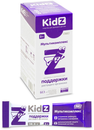 КИДЗ Мультикомплекс №14 стик массой 19,5г батончик желейный