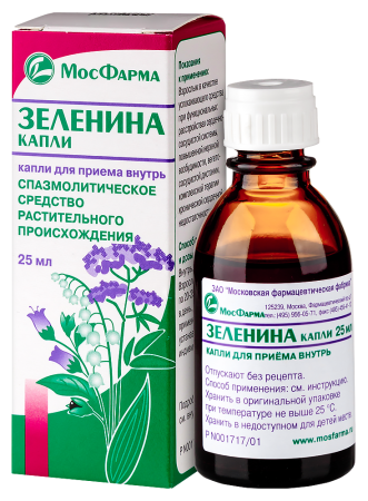 ЗЕЛЕНИНА КАПЛИ 25мл  Московская ФФ
