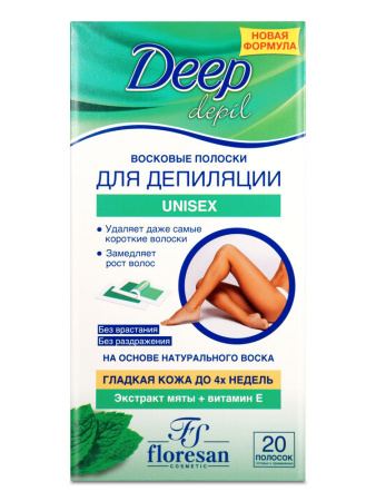 ФЛОРЕСАН DEEP DEPIL полоски д/депиляц Мята (унисекс) №20 (Ф-483)