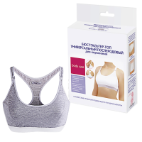 НАША МАМА КОМФОРТ Бюстгалтер-топ д/корм 80B (серый меланж)