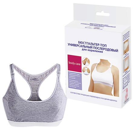 НАША МАМА КОМФОРТ Бюстгалтер-топ д/корм 80B (серый меланж)