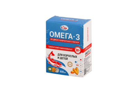 SALMONIСA ОМЕГА-3 капс 600мг N45 из дикого камчатского лосося для взрослых и детей