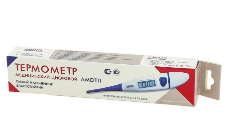 ТЕРМОМЕТР электр AMRUS AMDT-11 (гибк наконеч) #