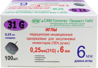 ИГЛА Д/ШПРИЦ-РУЧКИ SFM G31 0,25Х6мм S №100